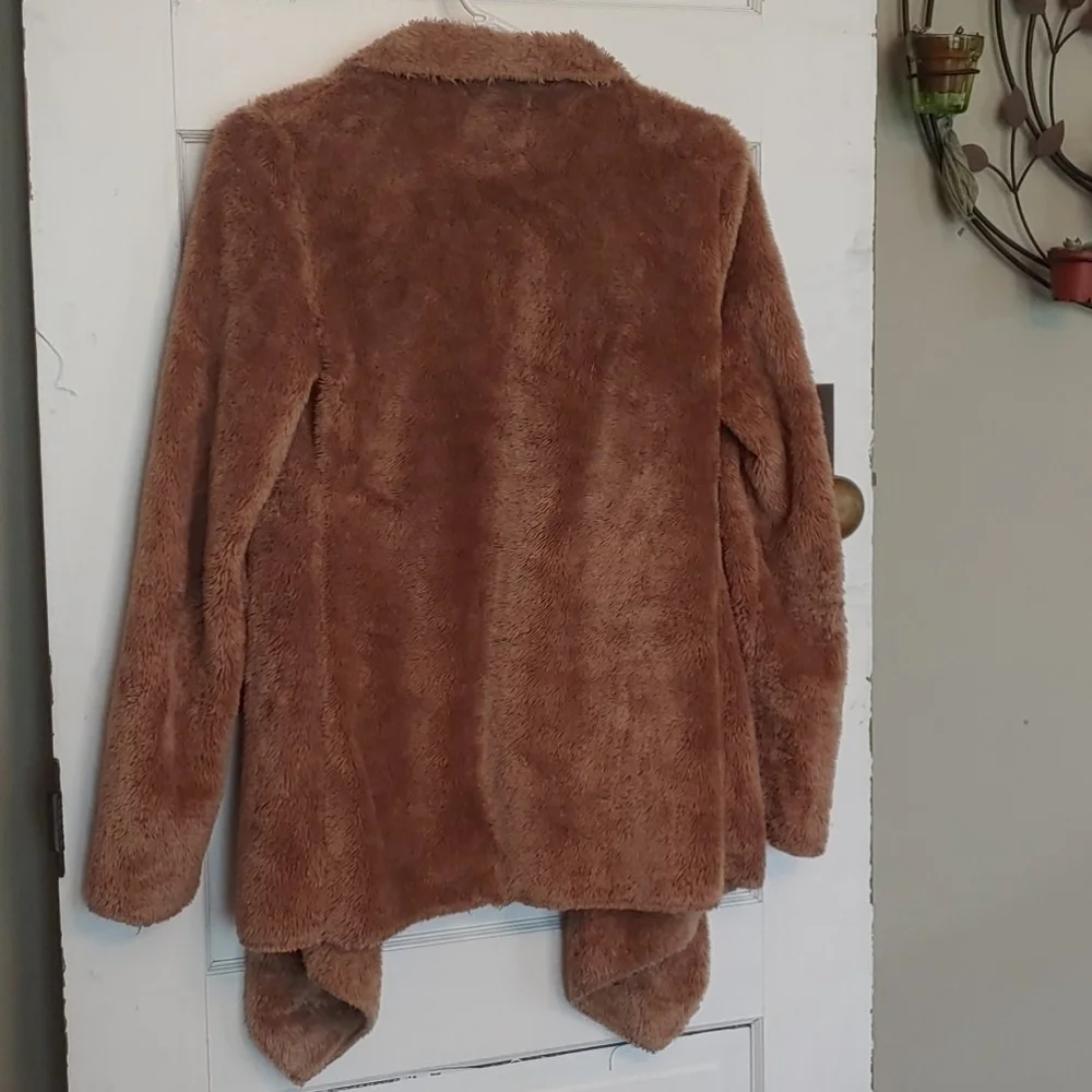 Altar'd State Snuggly Draped Jacket in Brown